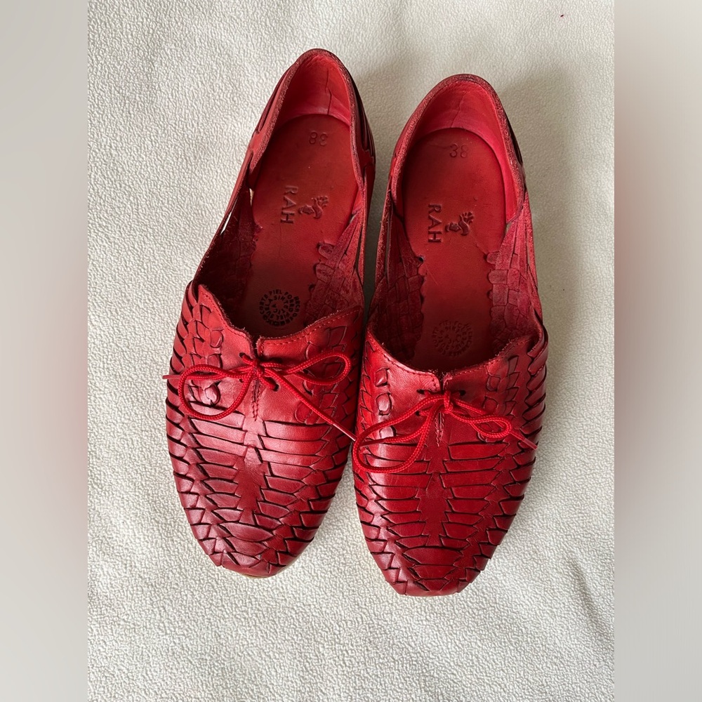 RAH Talum red leather huarache shoes